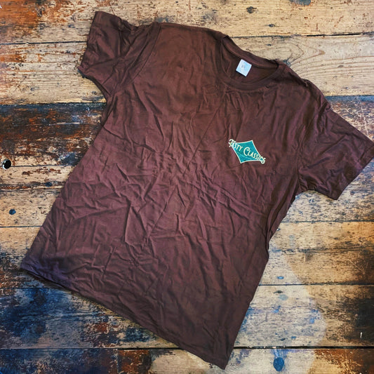 Dark Brown Printed Diamond Logo T-Shirt - Final Stock