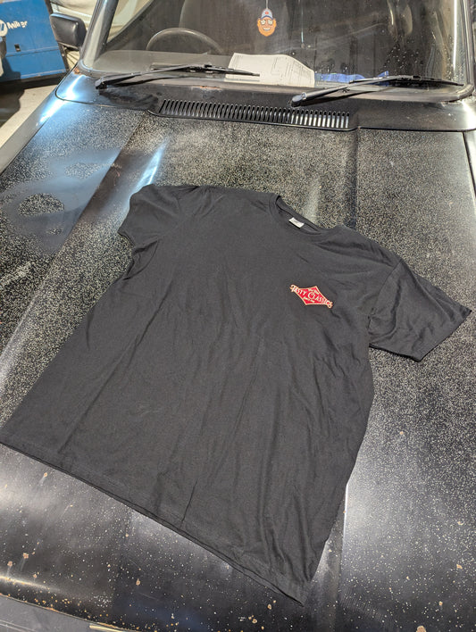 Black Red Diamond Logo T-Shirt Embroidered - Final Stock